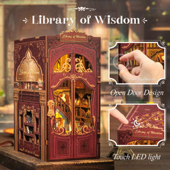 CUTEBEE Book Nook Kit side view reveals multiple levels for imagination.