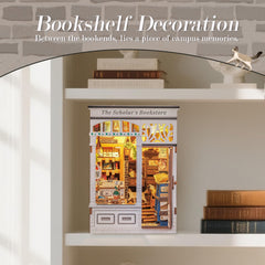 CUTEBEE Book Nook Kit vintage decor creates a cozy study vibe.