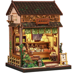 CUTEBEE Book Nook Kit wagashi shop front on a bookshelf