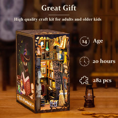 CUTEBEE Book Nook Kit wooden puzzle pieces with fine detailing.
