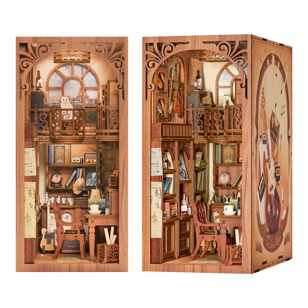 CUTEBEE Book Nook Kit front view for cozy shelf decor and mini scene creation.