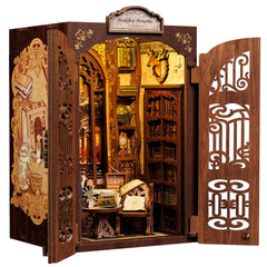 CUTEBEE Book Nook Library shelves with world books for a cozy reading corner.