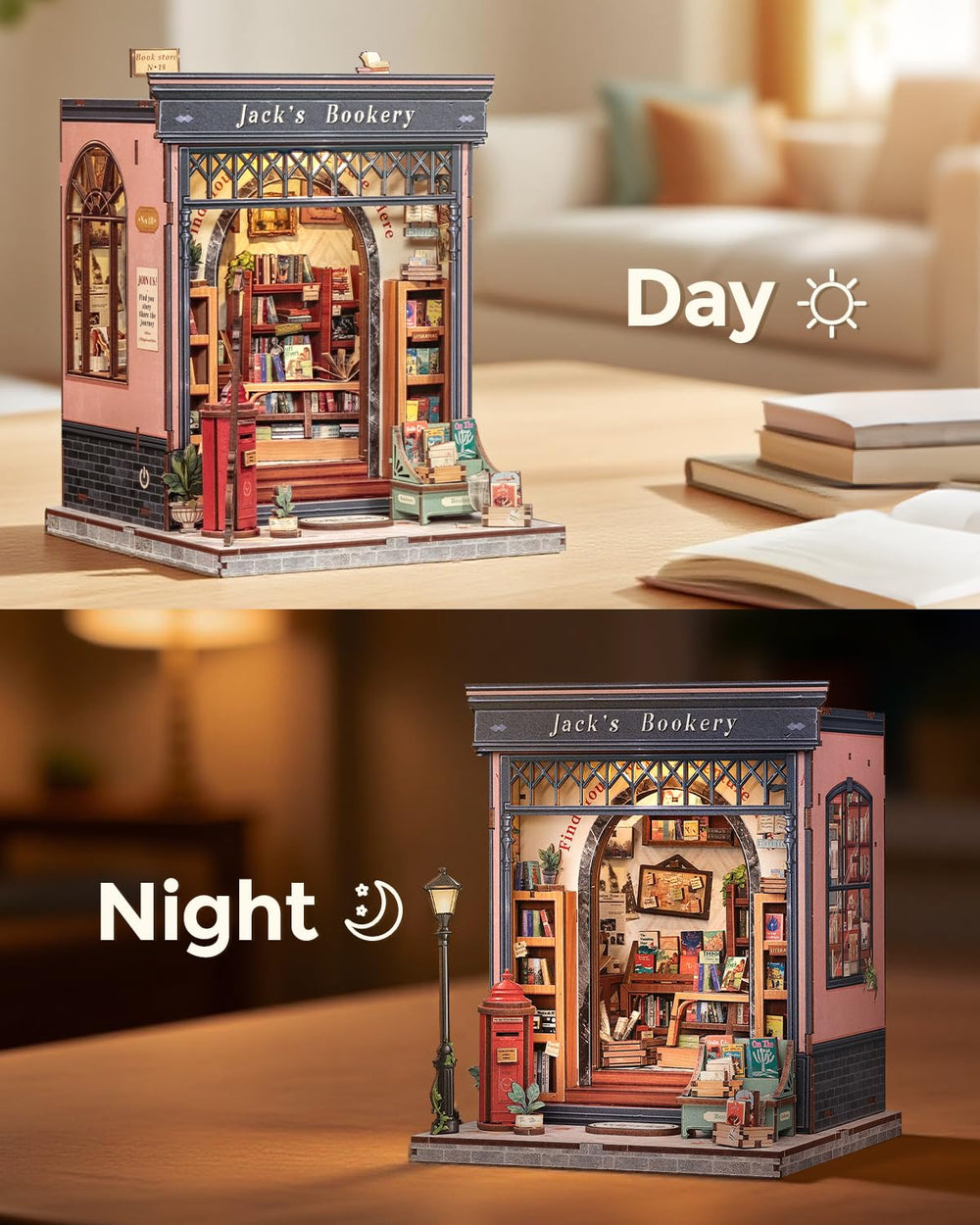 CUTEBEE decorative bookend function keeps books tidy with style.