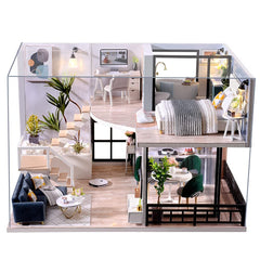 CUTEBEE DIY dollhouse kit base wood ready for precise assembly and display.