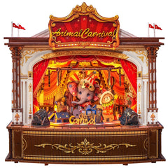 CUTEBEE Merry-go-Round puzzle with LED lights for a cozy shelf display