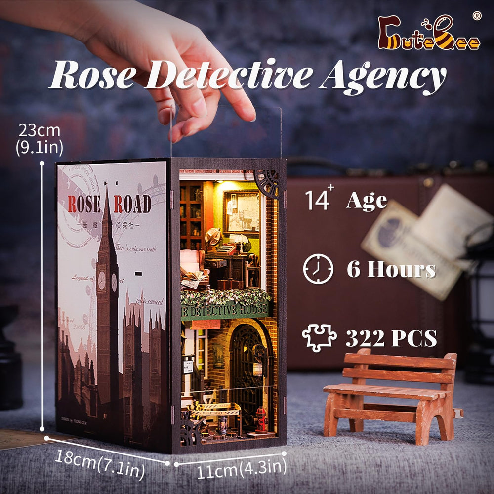 CUTEBEE shelf decor miniature scene enhances home or office aesthetics.