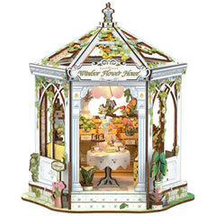 CUTEBEE Windsor Flower House Kit front view on a shelf.