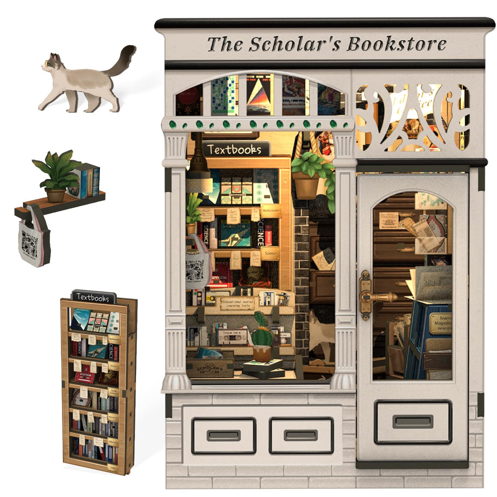 Cutefun Book Nook Kit on shelf shows cozy DIY setup