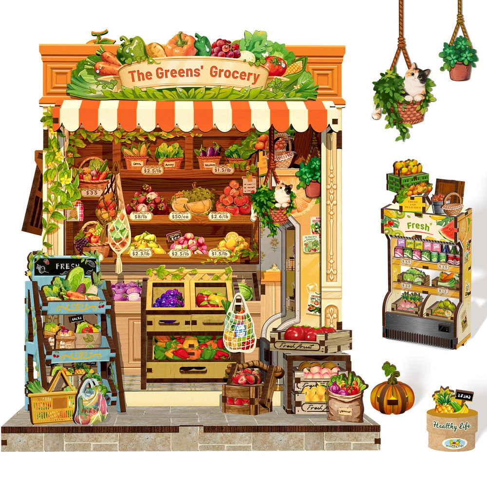 Cutefun Book Nook Kit store-front with LED shelf lighting for cozy home decor