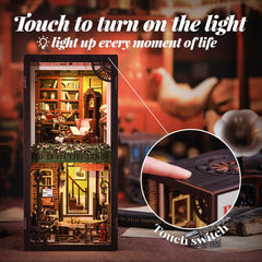 Cutefun dust-cover book nook protects miniature model during display