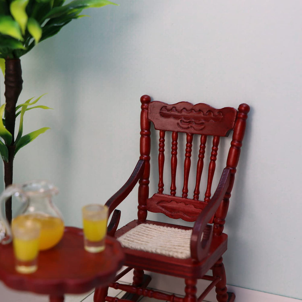 Cutemini wooden dollhouse round table complements 1:12 scale interiors.