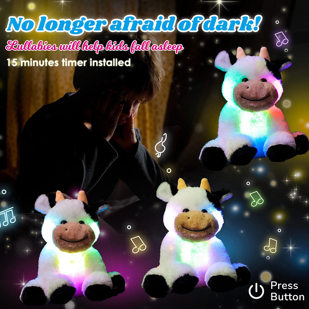 Cuteoy colorful LED inside cow offers a comforting night glow.