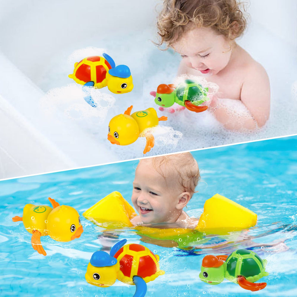 Cuterabit bright, colorful design captures toddler attention during bath or pool time.