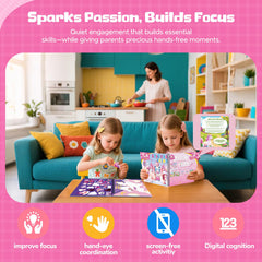 CutteeyFyry sticker set and numbered challenge, helps develop focus and fine motor skills.