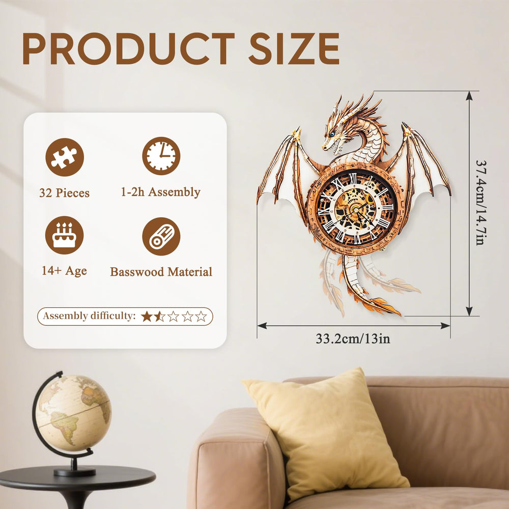 Cutywood adult puzzle clock kit promotes hands-on learning and problem solving.