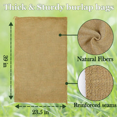CWLAKON multi use burlap sacks shown for storage and harvest tasks