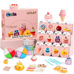 CyAJM cake-themed air-dry clay kit box with vibrant colors for creative play