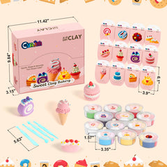 CyAJM cake-themed clay colors tray showing separate color compartments for mess-free projects