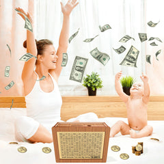CYANLUX wooden savings box shows target numbers to visualize progress