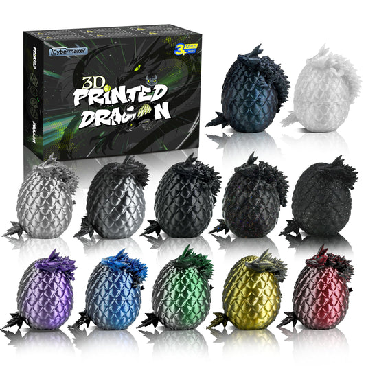 Cybermaker Black Dragon Eggs set viewed from front for display and collection.