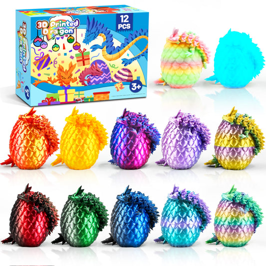 Cybermaker dragon egg with bright colors for eye-catching desk decor and fantasy flair.