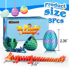 Cybermaker dragon egg shows articulated dragon joints for poseable play.