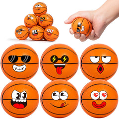 Cyclescrux basketball stress ball featuring smiley face for desk stress relief.