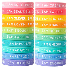 CYCLUSIVE inspirational wristbands in varied colors for daily motivation.