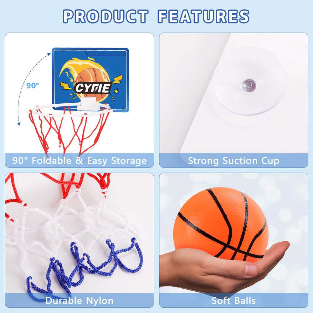 Cyfie mini basketball hoop mounted on an office door for quick play