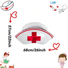CYMYLAR nurse-cap-balloon-package with ribbon included creates a celebratory backdrop.