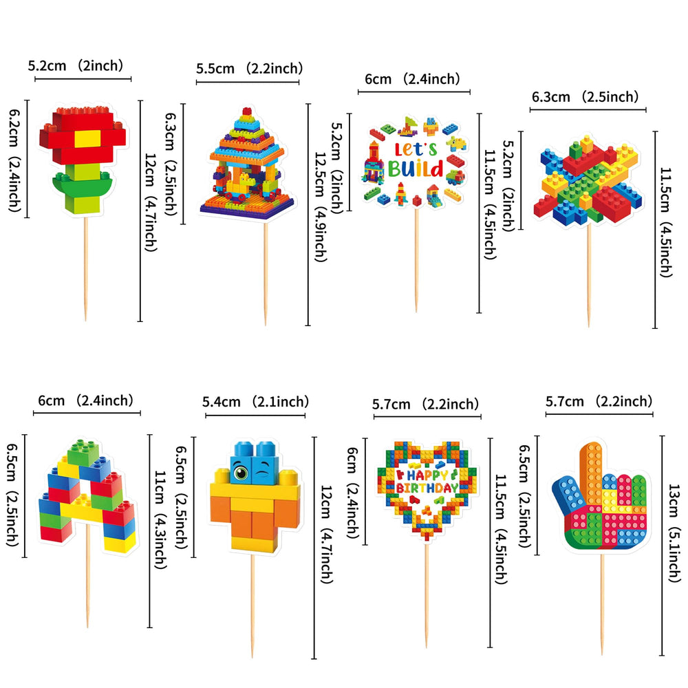 Cyodoos building block cupcake toppers highlighting eco-friendly materials and festive appeal