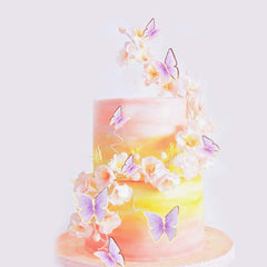 Cyodoos purple gold edge butterfly topper pack shot, 30-piece set for parties.