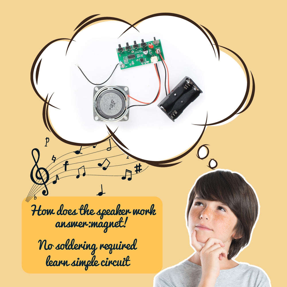CYOEST FM Radio Kit volume control helps kids manage sound while exploring electronics.