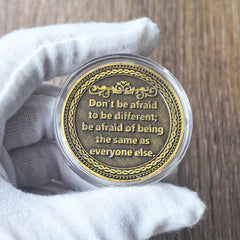 CYOUNG Witch Challenge Coin back features the quote to boost confidence.