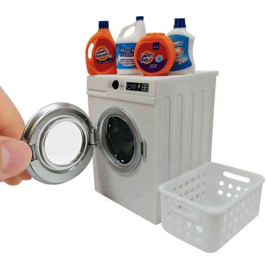 Cyraft 1:12 washing machine front view enhances dollhouse realism for daily-laundry scenes