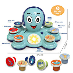 CYURMJUN octopus music toy color buttons encourage instrument recognition during play.
