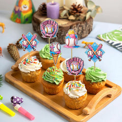 CYUXING sports theme cupcake toppers ideal for birthday and game night celebrations.