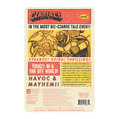 Czarface vinyl cape detail enhances retro-action aesthetics on shelf.