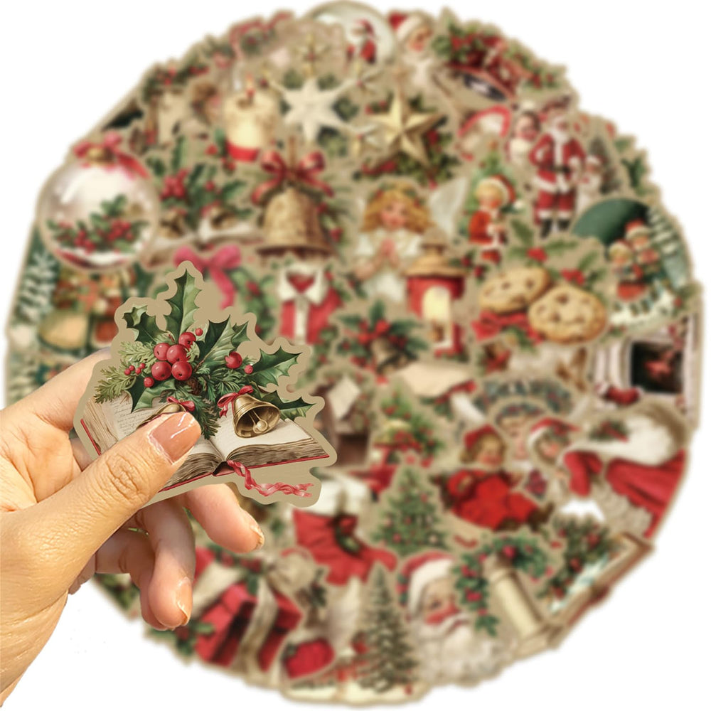 CZSWMD Vintage Christmas stickers on a notebook for bright accents
