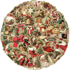 CZSWMD Vintage Christmas stickers on a scrapbook or journal page