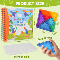 CZTCDP Travel Magnetic Tangram portable bag keeps the set organized for on-the-go travel.