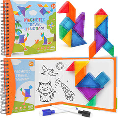 CZTCDP Travel Magnetic Tangram tiles provide portable brain-teasing fun on trips.