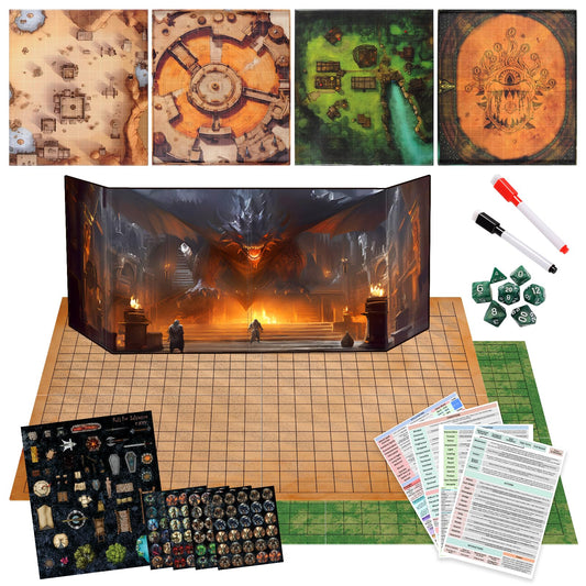 CZYY foldable battle mat with DM screen for dynamic RPG sessions