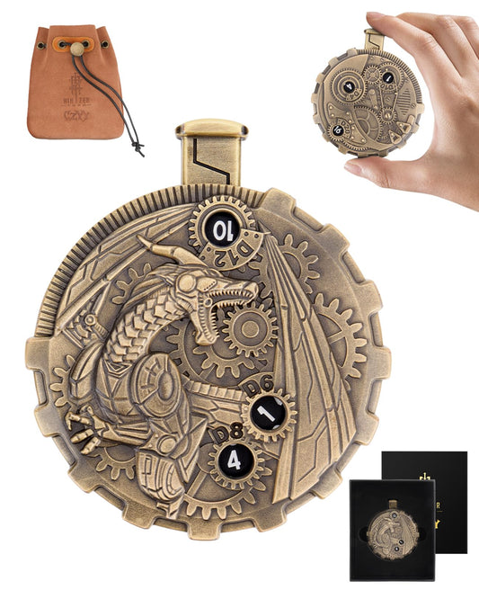 CZYY MinZerTRPG roulette dice 3.0 steampunk spinner offers seven dice in one compact tool.
