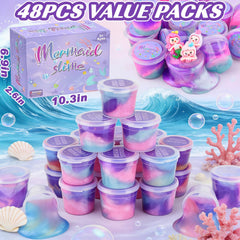 D'ALBA mermaid slime cups with charms for imaginative play and rewards.