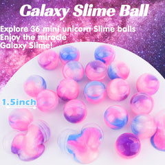 D'ALBA unicorn galaxy slime ball blue for kids' play and classroom rewards.