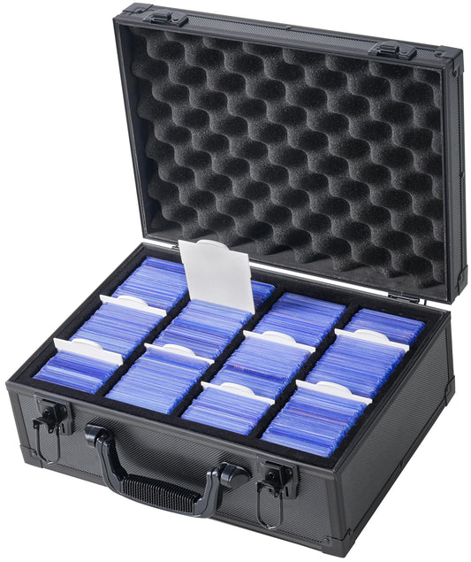 D DACCKIT hard case front view keeps 3x4 top loaders organized and protected.
