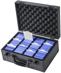 D DACCKIT hard case front view keeps 3x4 top loaders organized and protected.
