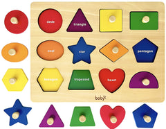 Dailyfunn shape peg puzzle for babies improves early shape recognition and color matching.