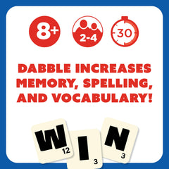 Dabble family game night setup with players gathering around.